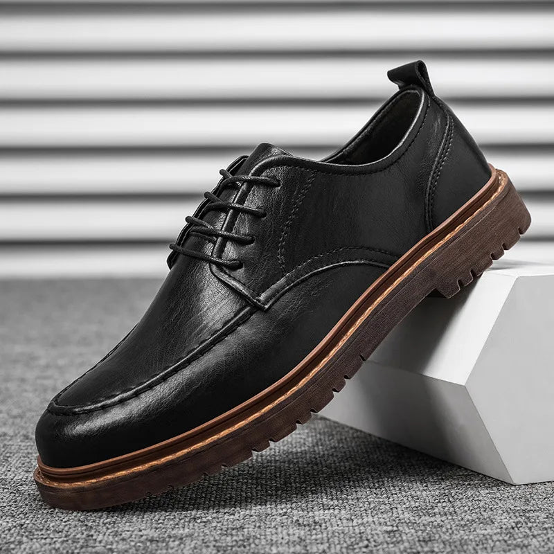New Men Shoes 2026 Casual Shoes Men Genuine Leather Shoes Work Boots Business Casual Sneakers
